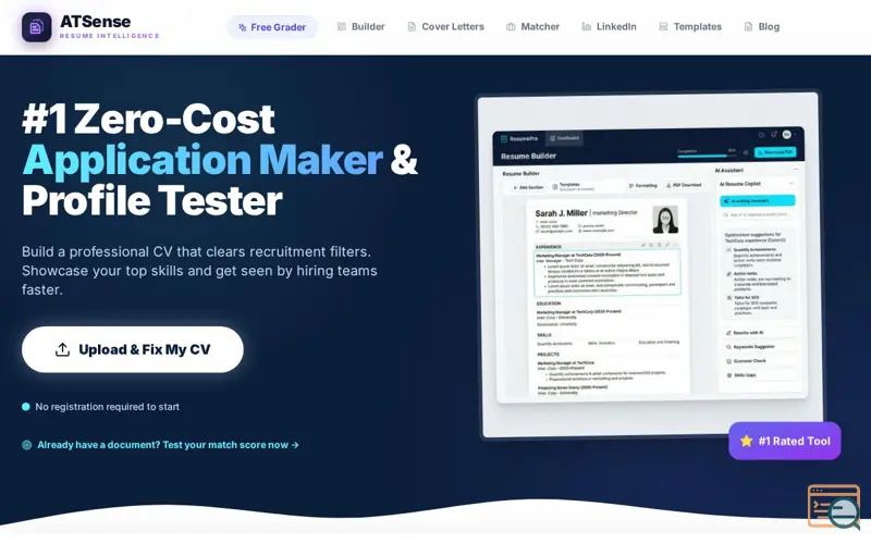 Screenshot of ATSense, a launch using DNSPark India
