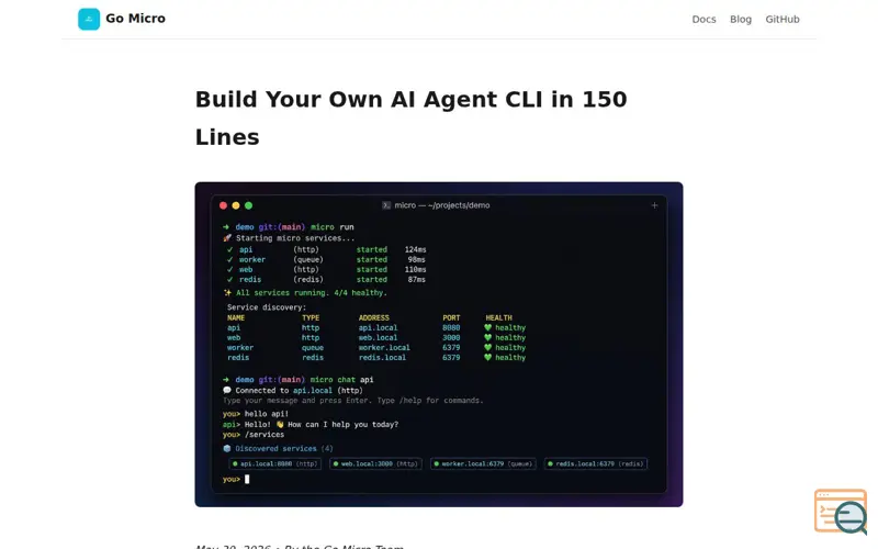 Screenshot of Go-micro