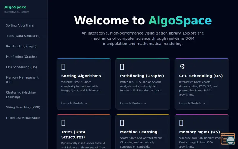 Screenshot of AlgoSpace