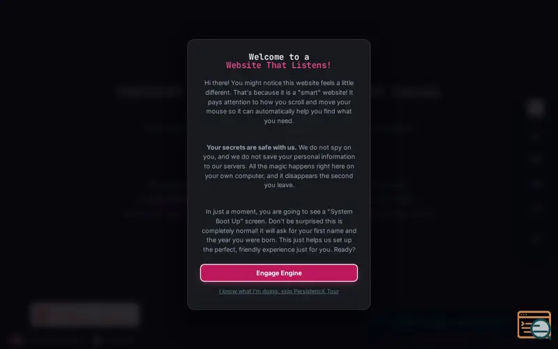 Screenshot of PersistencX, a launch using AntiSpamCloud