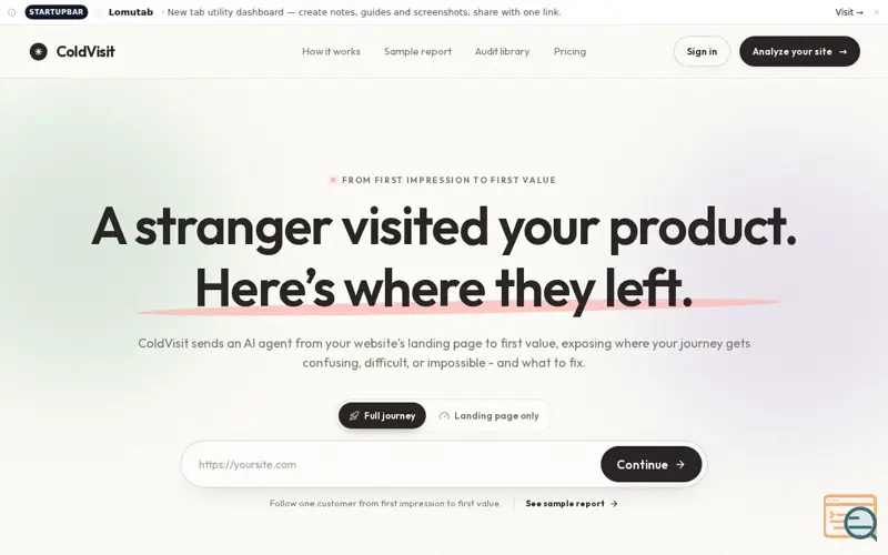 Screenshot of ColdVisit
