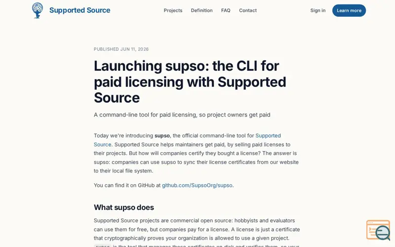 Screenshot of Supso