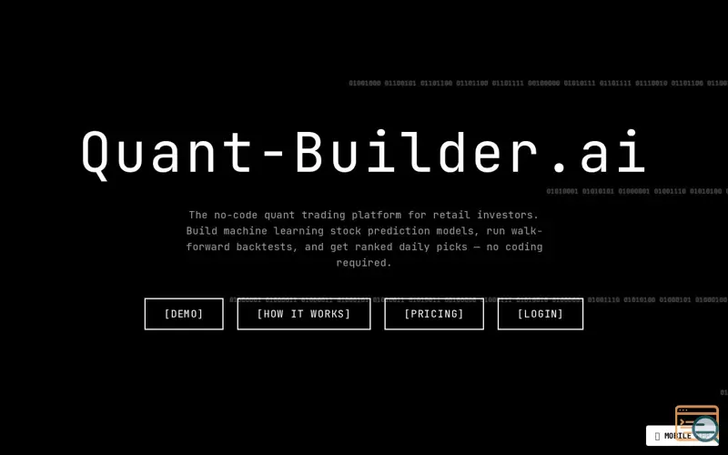 Screenshot of Quant-Builder.ai - Simplifying Quant 