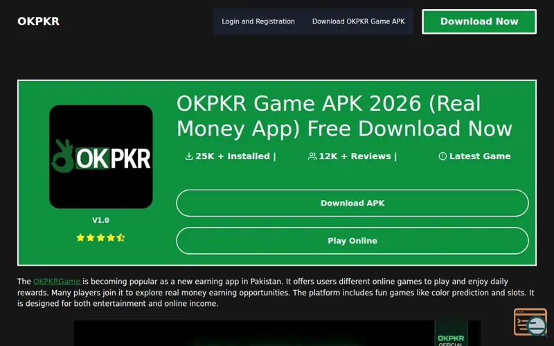 Screenshot of OKPKR