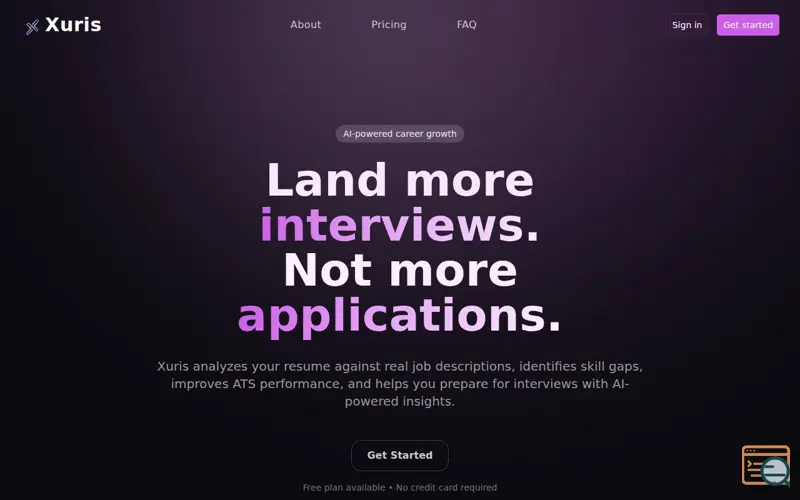 Screenshot of Xuris — AI Resume Analysis and Job Application Tools