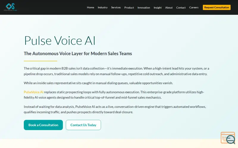 Screenshot of Pulse Voice AI