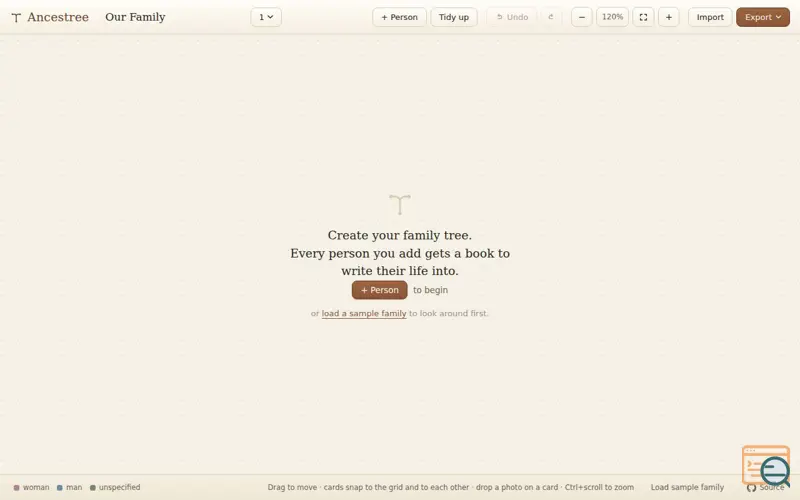 Screenshot of Ancestree