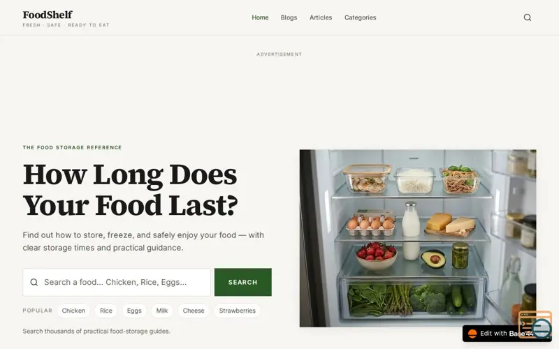 Screenshot of FoodShelf