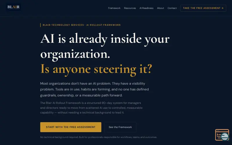 Screenshot of Structured 90-day AI adoption framework