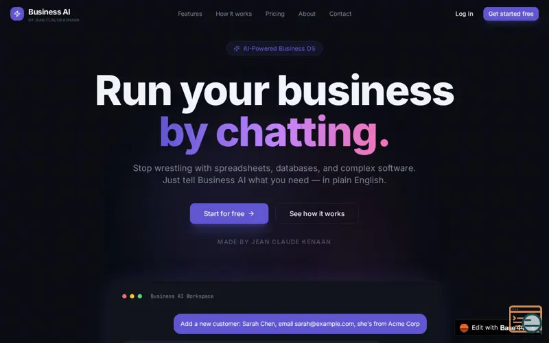 Screenshot of Business AI