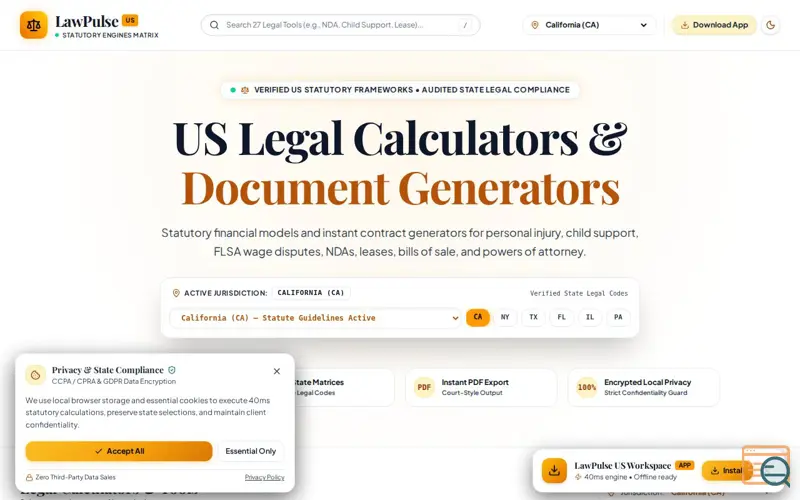 Screenshot of LawPulseUS