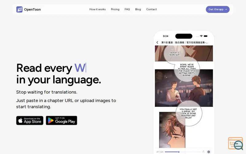 Screenshot of OpenToon - Manga Translator