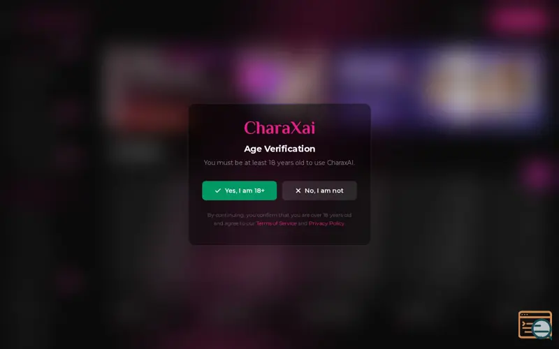 Screenshot of CharaxAI