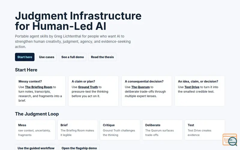 Screenshot of Judgment Infrastructure