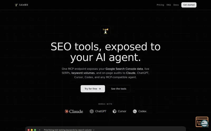 Screenshot of CalmSEO