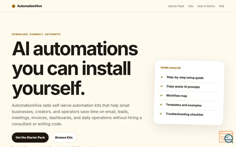 Screenshot of AutomationHive