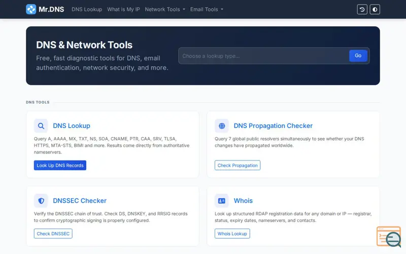 Screenshot of Mr.DNS - DNS & Network Tools