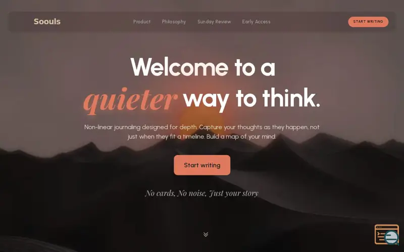 Screenshot of Soouls — A quieter way to think