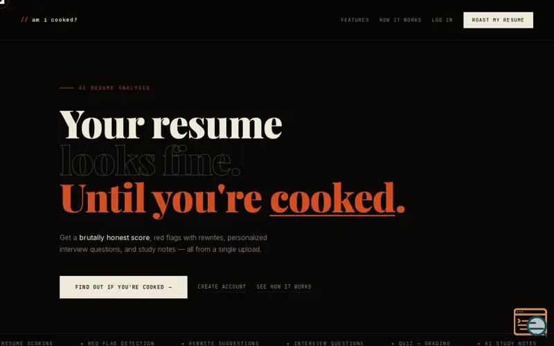 Screenshot of Am I Cooked?