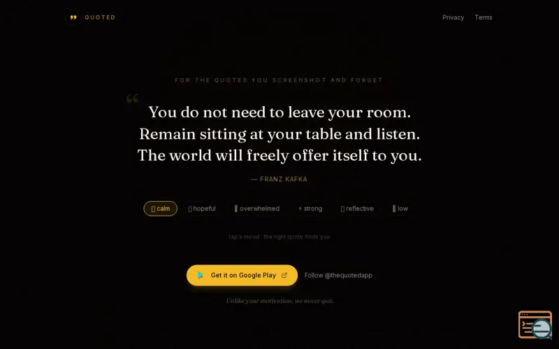 Screenshot of Quoted