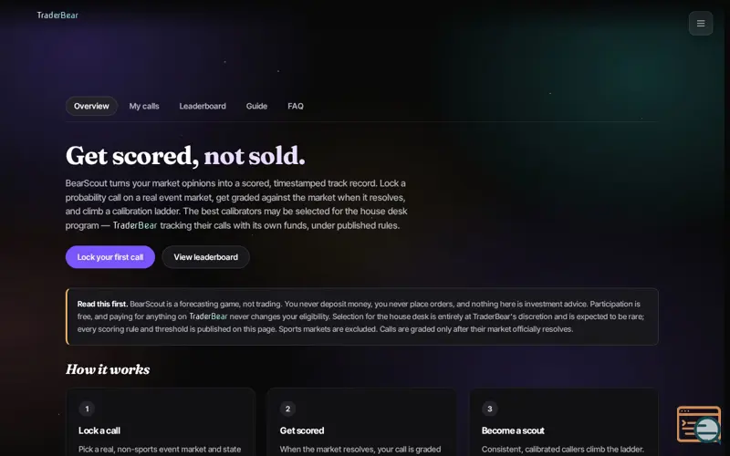 Screenshot of BearScout