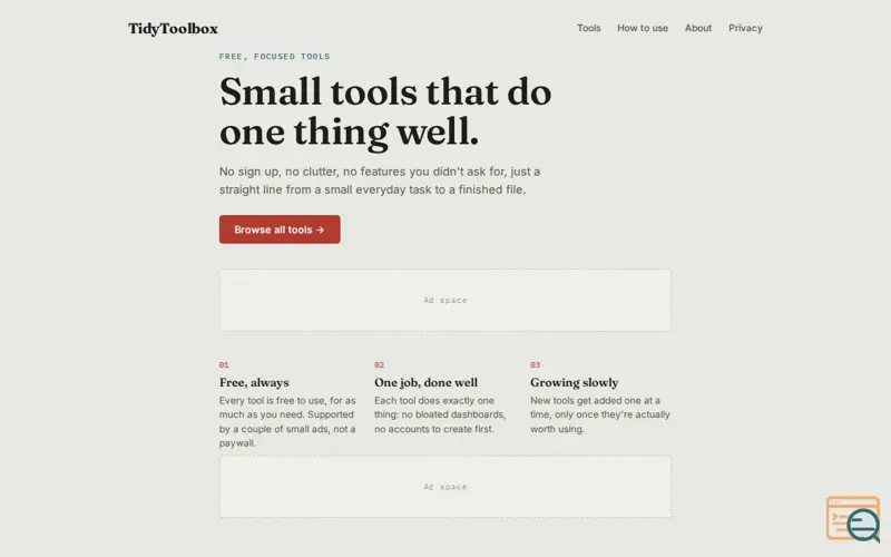 Screenshot of TidyToolbox — Tools for documentation