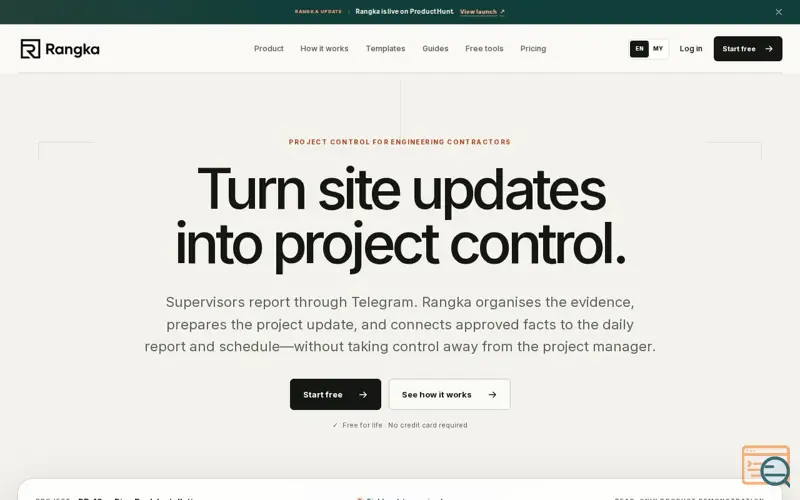 Screenshot of Construction Gantt Chart & Site Reporting Software Malaysia | Rangka.co