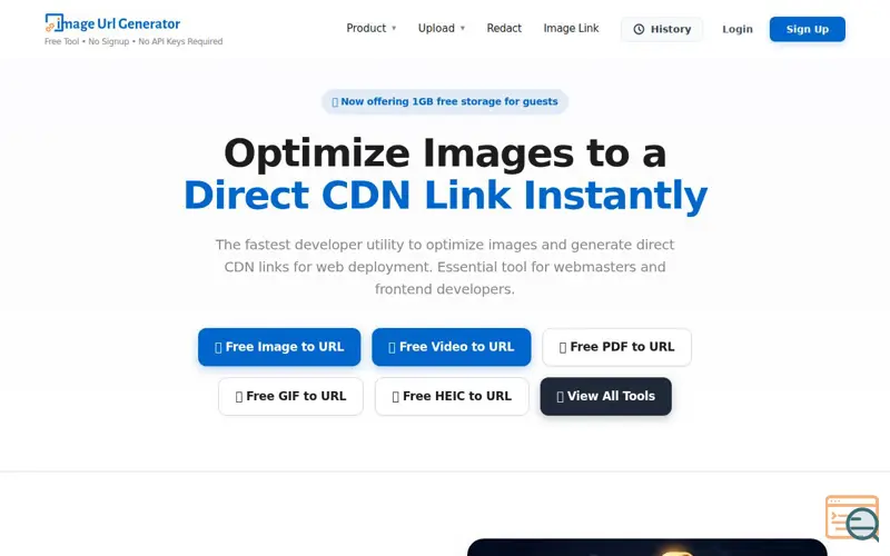 Screenshot of Image URL Generator
