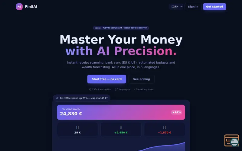 Screenshot of FinsAI