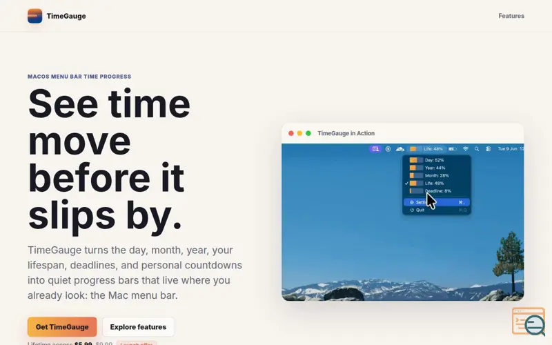 Screenshot of TimeGauge