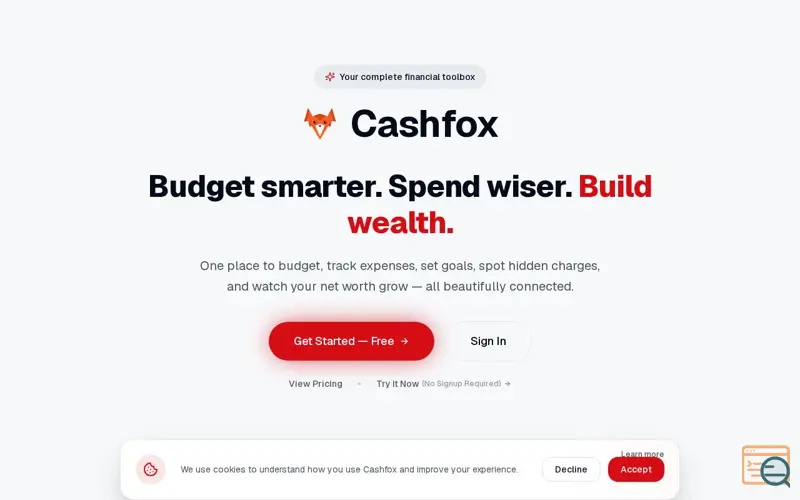 Screenshot of Cashfox