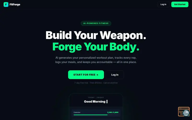 Screenshot of FitForge AI
