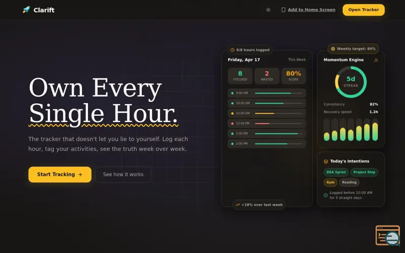 Screenshot of Clarift