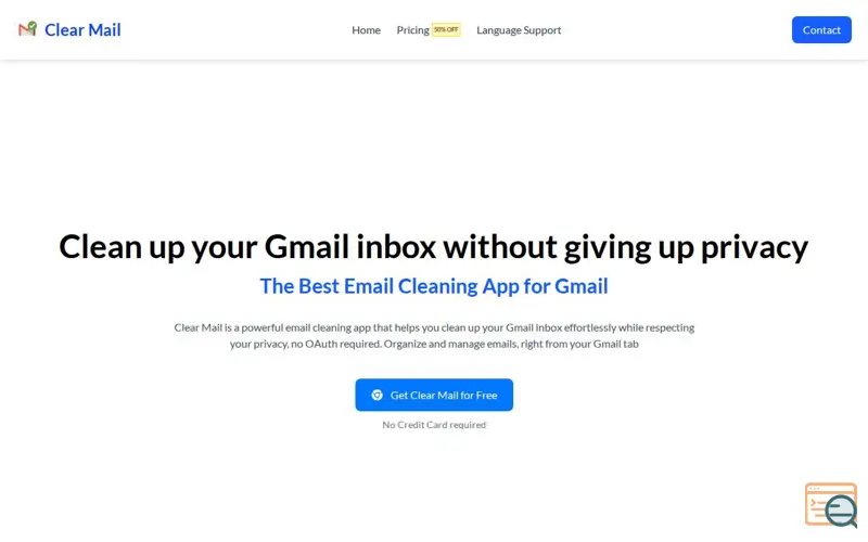 Screenshot of Clear Mail for Gmail