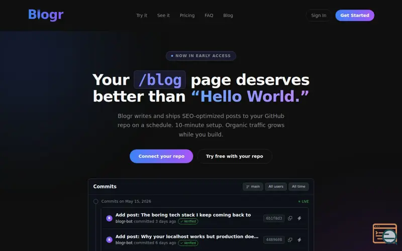 Screenshot of Blogr