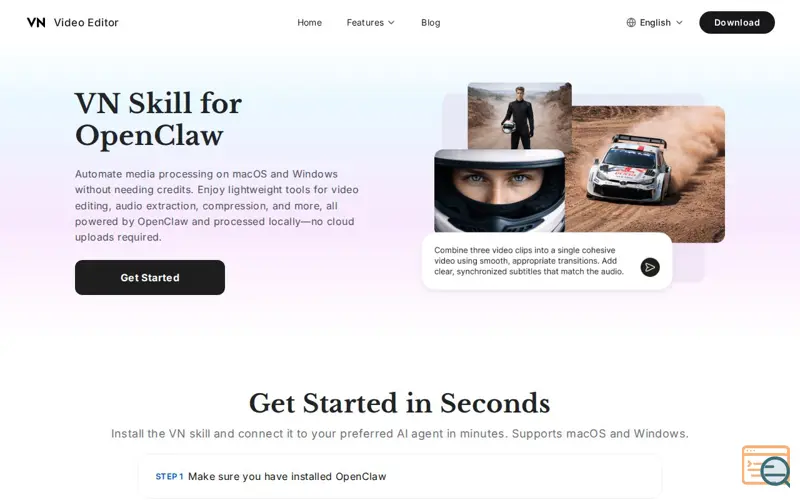 Screenshot of VN Skill for OpenClaw