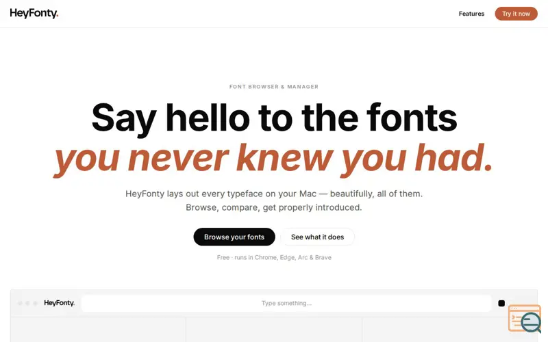 Screenshot of HeyFonty