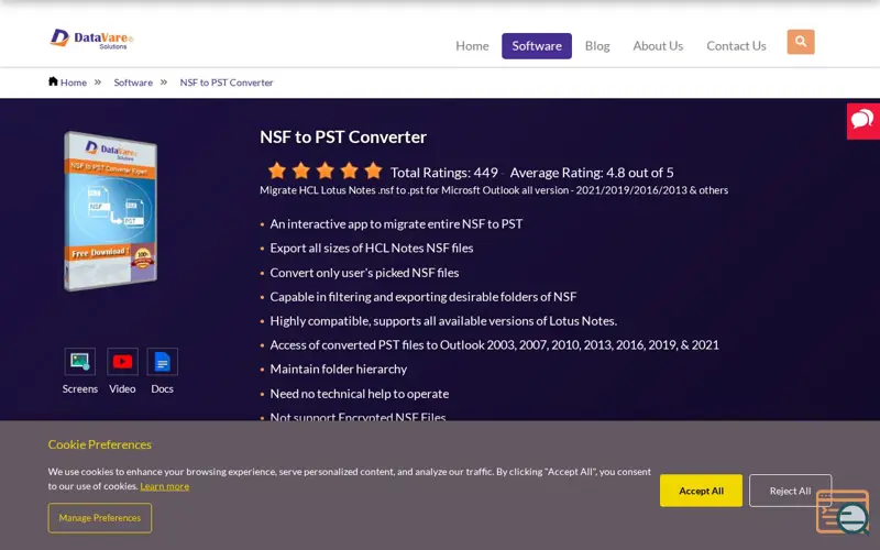 Screenshot of DataVare NSF to PST Converter
