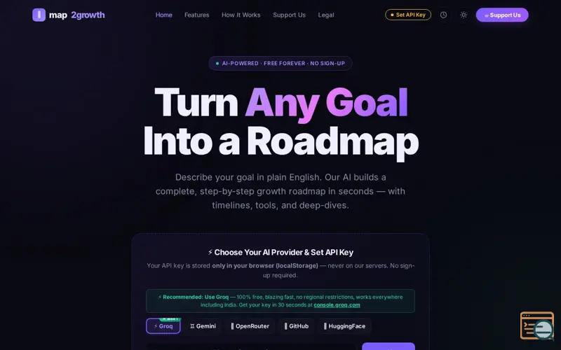 Screenshot of map2growth.com