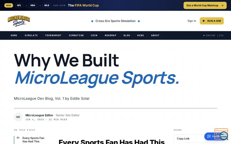 Screenshot of Microleaguesports