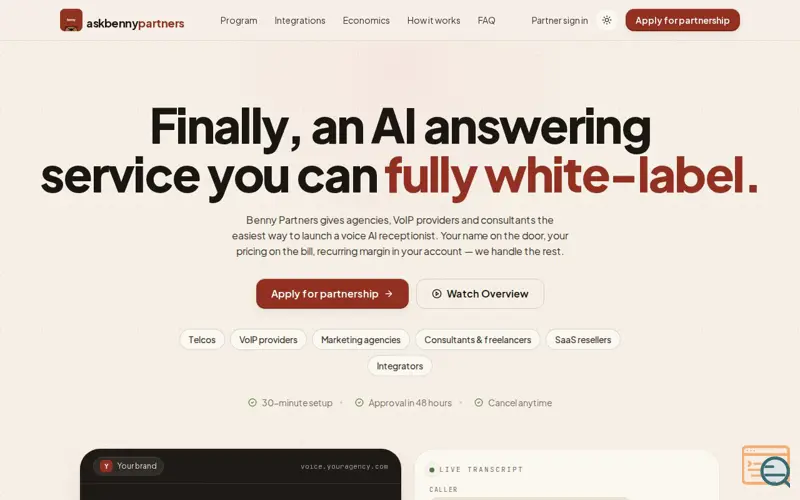 Screenshot of Ask Benny Partners