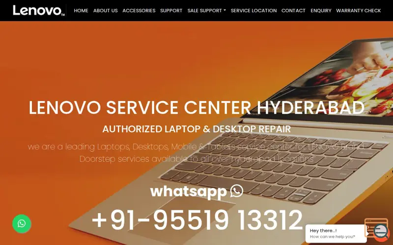 Screenshot of lenovo service center Hyderabad