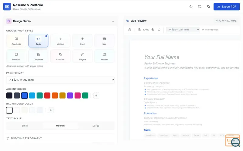 Screenshot of Resume Builder by Shiva Kar