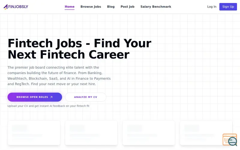 Screenshot of FinJobsly
