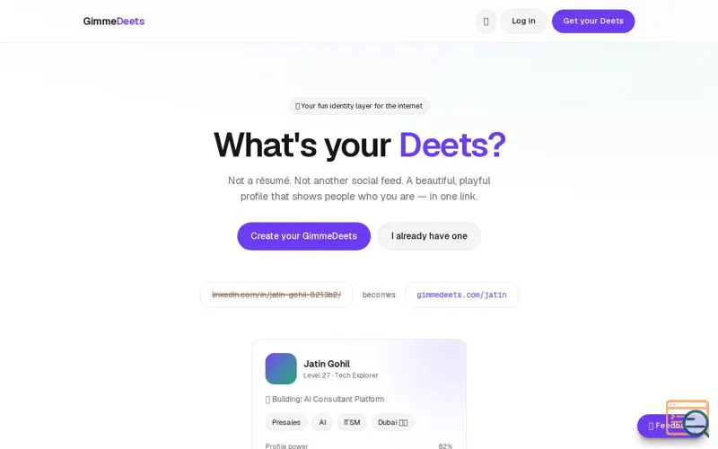 Screenshot of GimmeDeets