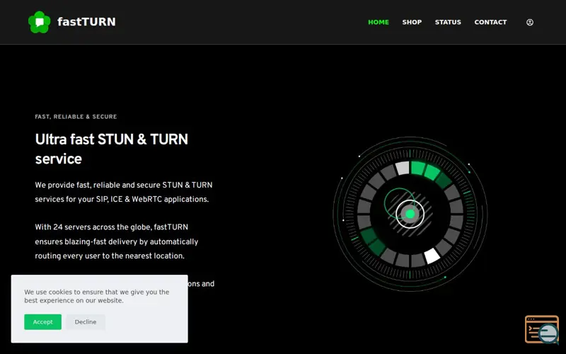 Screenshot of fastTURN.net, a launch using SITE.nl