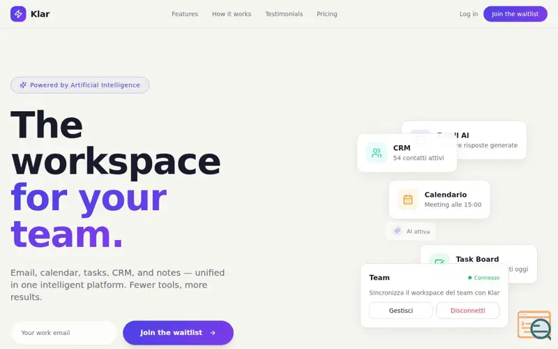 Screenshot of Klar — Team Workspace