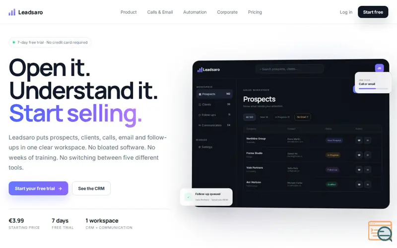 Screenshot of Leadsaro