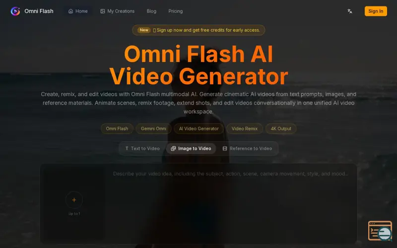 Screenshot of Omni Flash