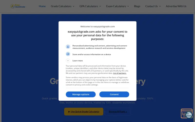 Screenshot of Easy Quick Grade